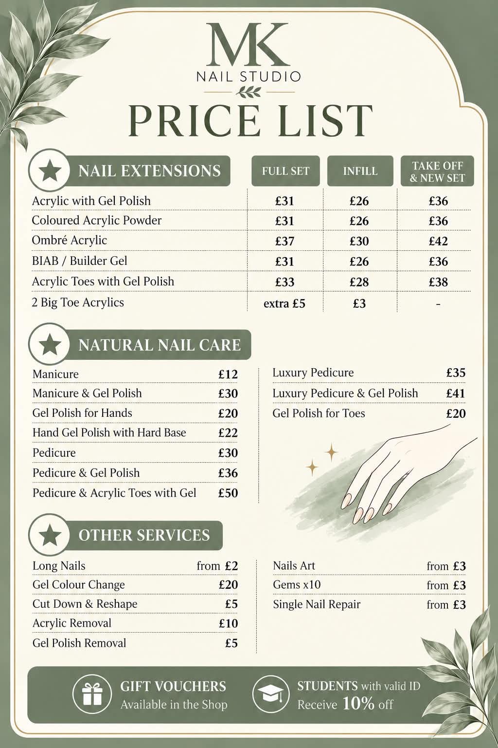 Price list 2